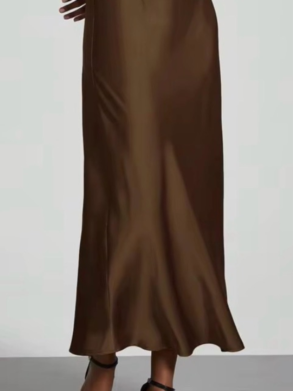 Elegant chocolate brown Satin Slip Skirt new with tags!